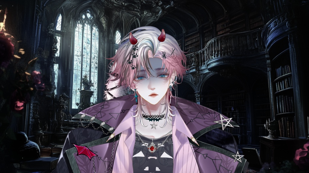 【Live2D Model】Shadow Cat Halloween Pink Ver. VTuber Model【Live2Dモデル】