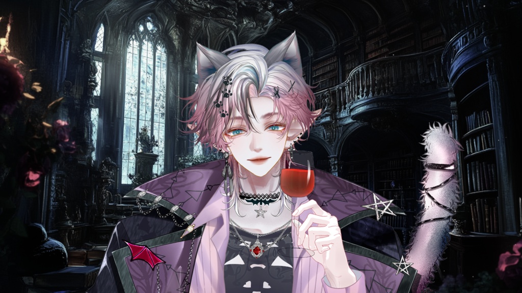 【Live2D Model】Shadow Cat Halloween Pink Ver. VTuber Model【Live2Dモデル】