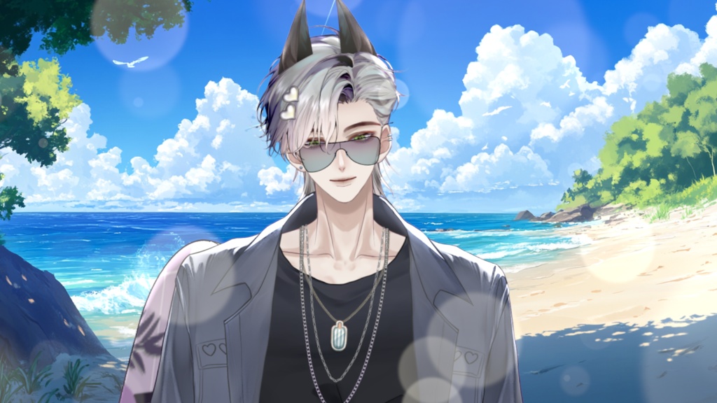 【Live2D Model】Doberman Gray Summer Ver. (Three Forms) VTuber Model 【Live2Dモデル】