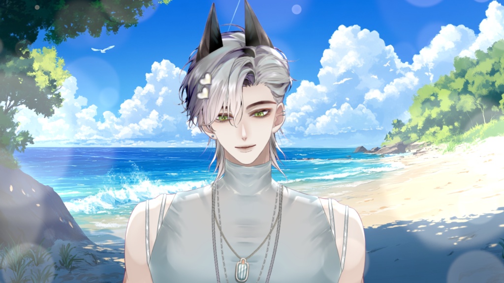 【Live2D Model】Doberman Gray Summer Ver. (Three Forms) VTuber Model 【Live2Dモデル】