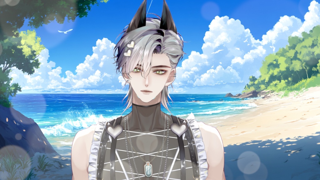 【Live2D Model】Doberman Gray Summer Ver. (Three Forms) VTuber Model 【Live2Dモデル】