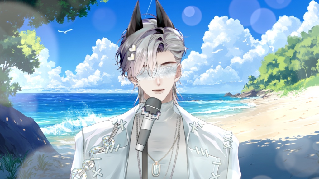 【Live2D Model】Doberman Gray Summer Ver. (Three Forms) VTuber Model 【Live2Dモデル】