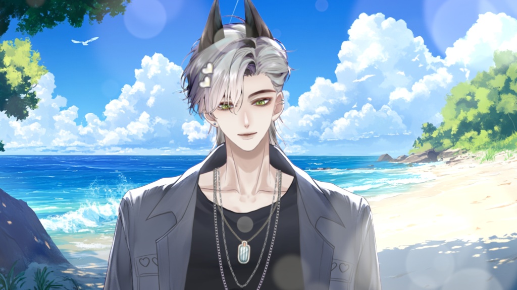 【Live2D Model】Doberman Gray Summer Ver. (Three Forms) VTuber Model 【Live2Dモデル】