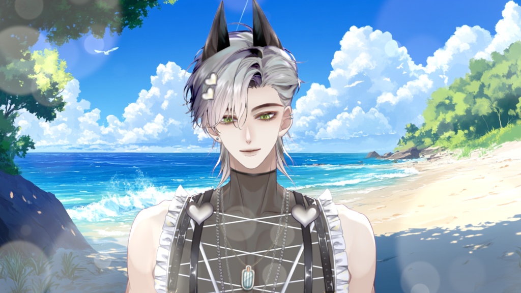 【Live2D Model】Doberman Gray Summer Ver. (Three Forms) VTuber Model 【Live2Dモデル】