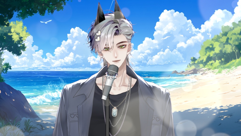 【Live2D Model】Doberman Gray Summer Ver. (Three Forms) VTuber Model 【Live2Dモデル】
