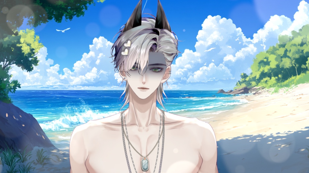 【Live2D Model】Doberman Gray Summer Ver. (Three Forms) VTuber Model 【Live2Dモデル】