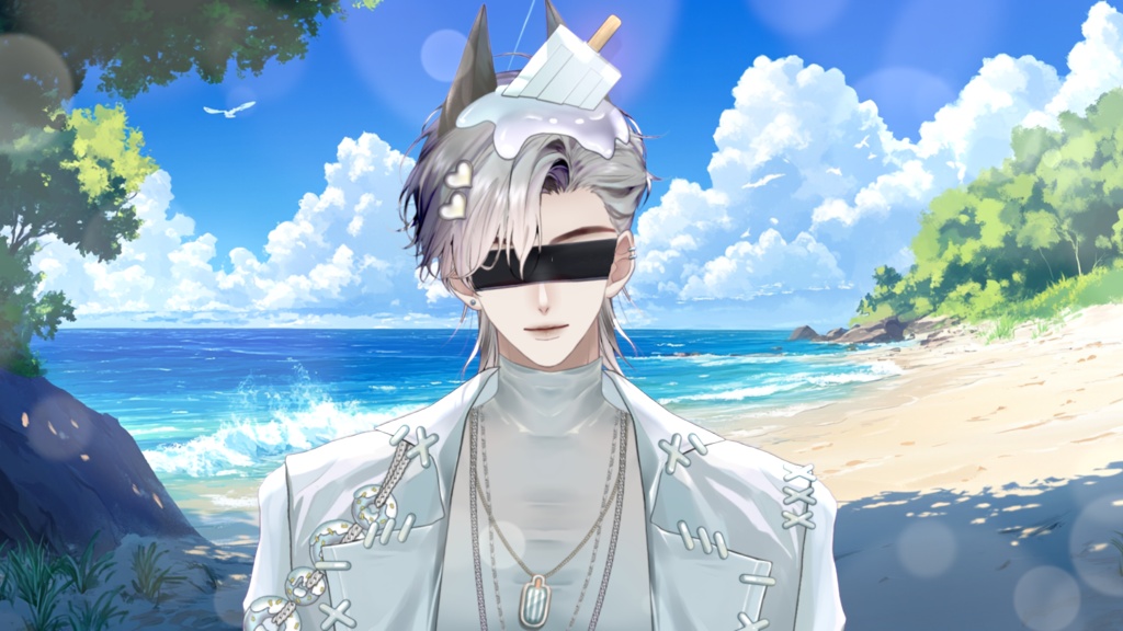 【Live2D Model】Doberman Gray Summer Ver. (Three Forms) VTuber Model 【Live2Dモデル】