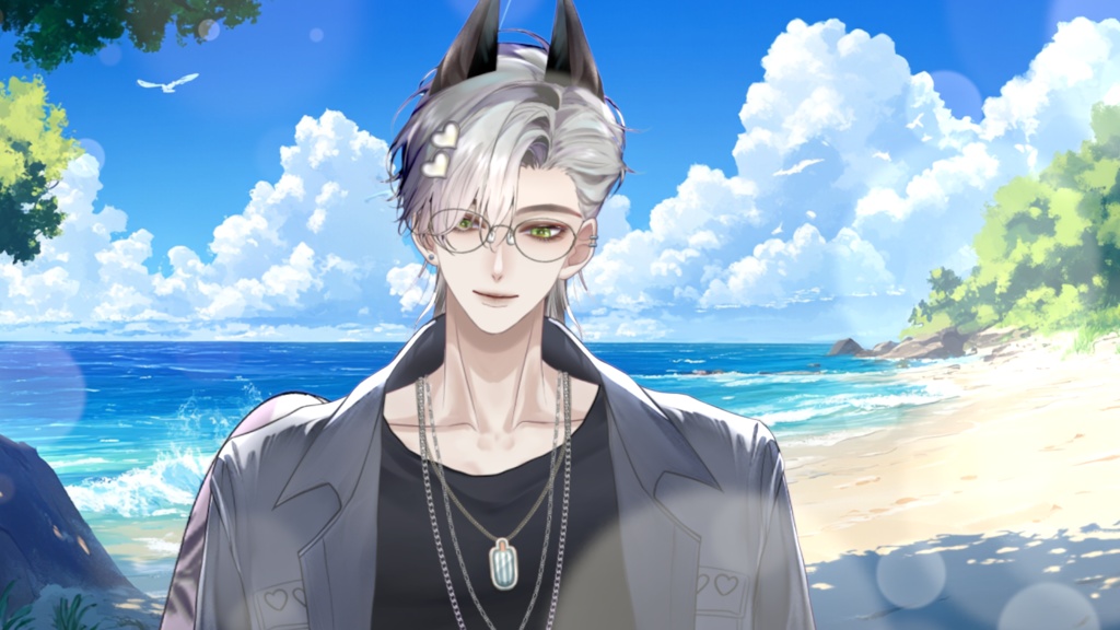 【Live2D Model】Doberman Gray Summer Ver. (Three Forms) VTuber Model 【Live2Dモデル】