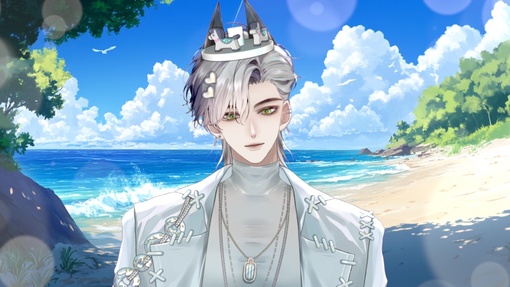 【Live2D Model】Doberman Gray Summer Ver. (Three Forms) VTuber Model 【Live2Dモデル】