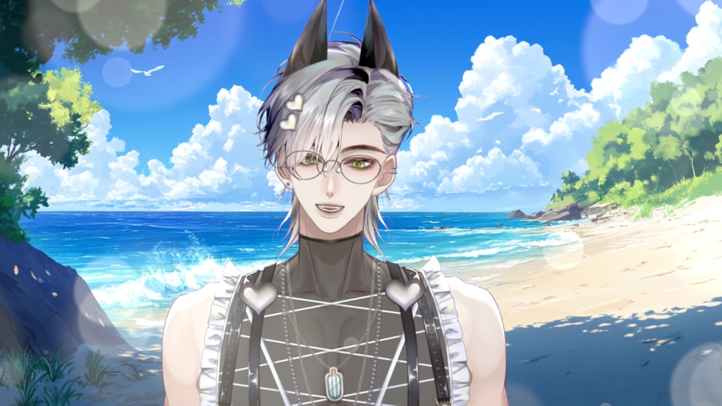 【Live2D Model】Doberman Gray Summer Ver. (Three Forms) VTuber Model 【Live2Dモデル】