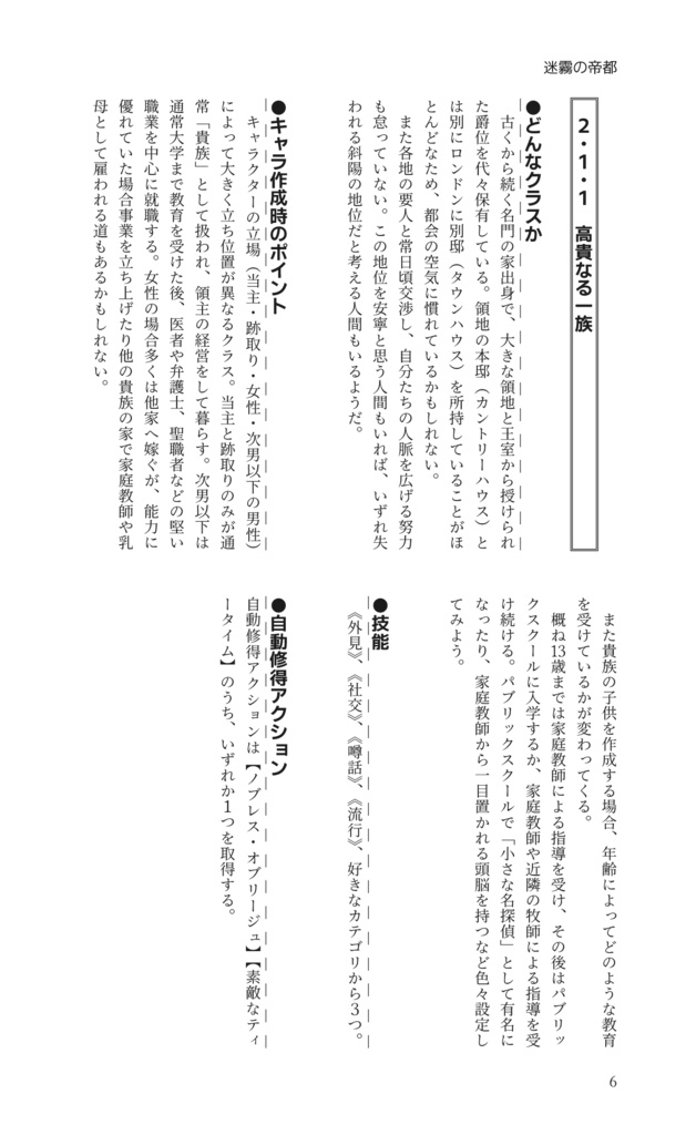 フタリソウサヴィクトリア朝サプリメント&シナリオ集「迷霧の帝都」