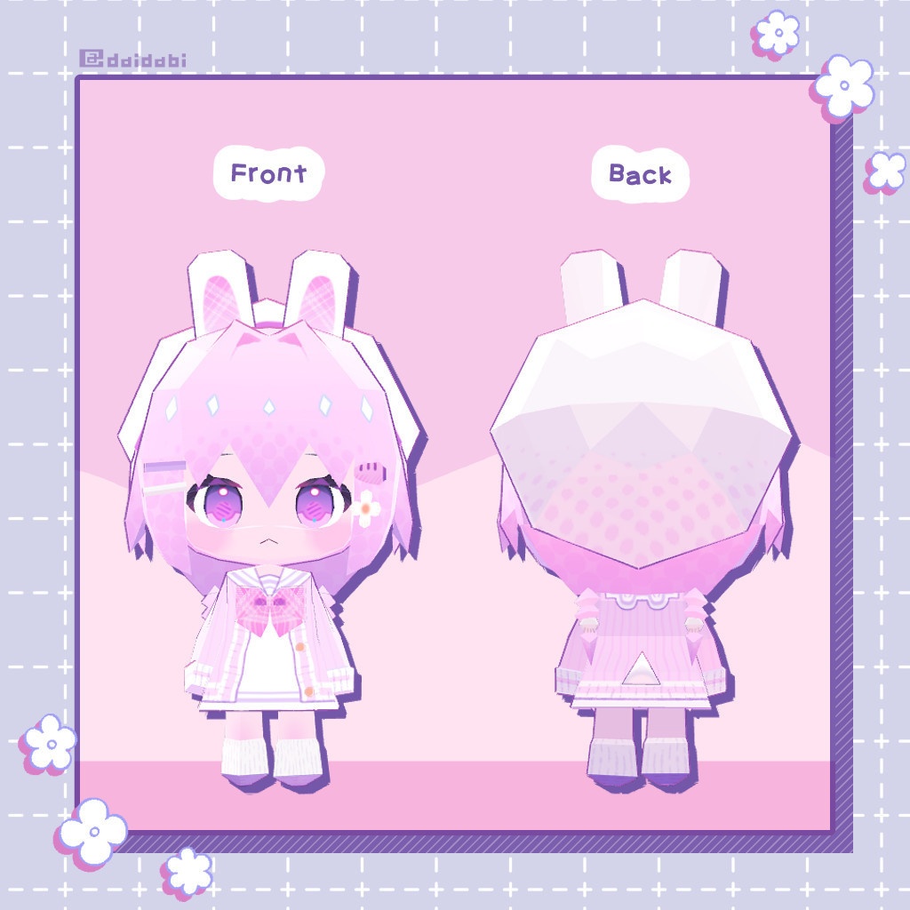 【無料VRCアバター】ぴんくウサチャン pink USA-CHAN / オリジナル3Dモデル