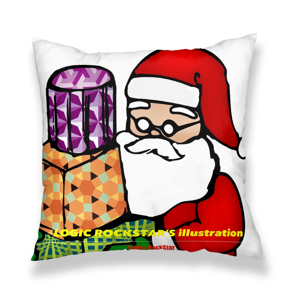 Logic RockStar illustration Santa クッションカバー - 450x450(mm)