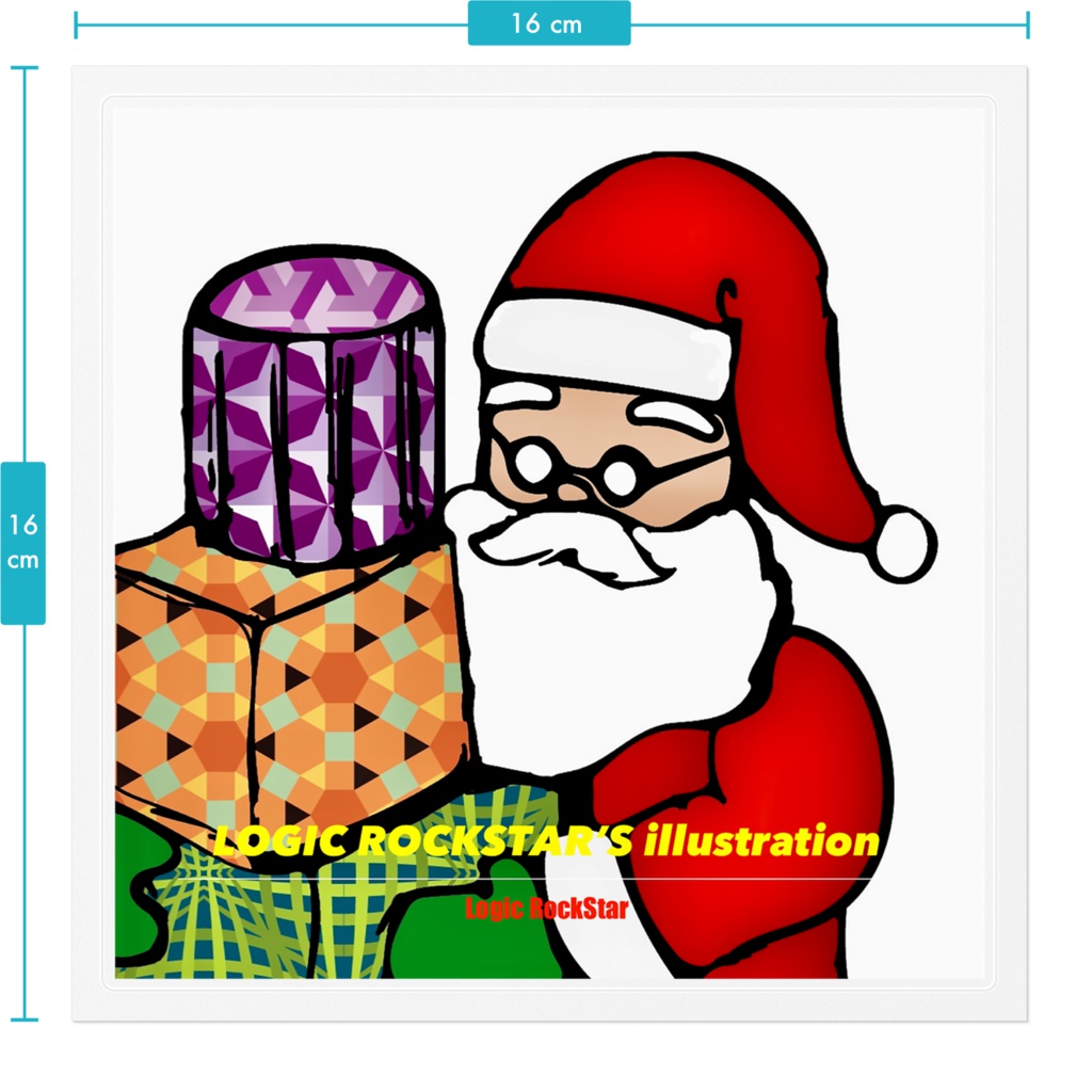 Logic RockStar illustration Santa ステッカー