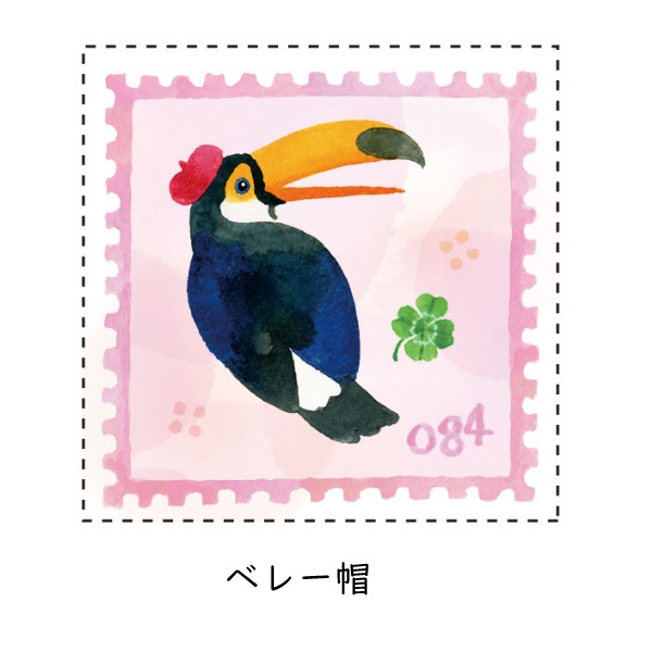 (全2種) オリジナル 缶マグネット オニオオハシ / 可愛い 切手風 スクエア 磁石 泉はるか