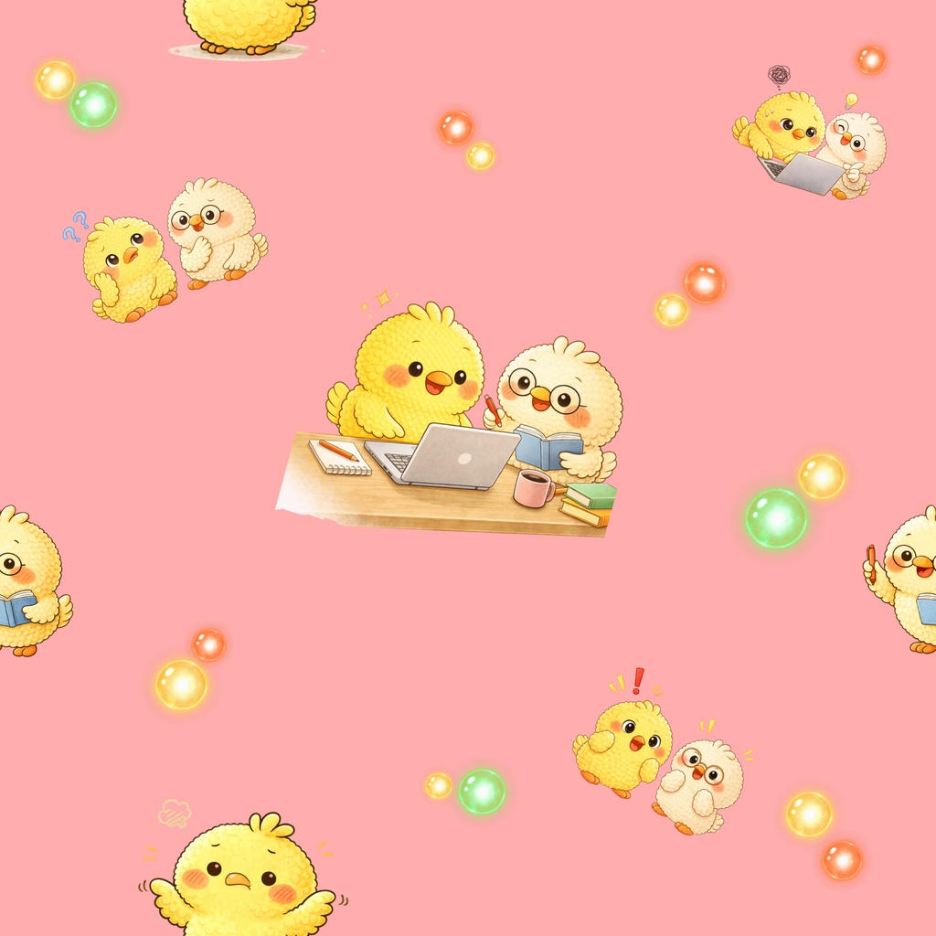 可愛いひよこの仲間たち2|シームレスデジタルペーパー 9枚セット【3柄×3色】
