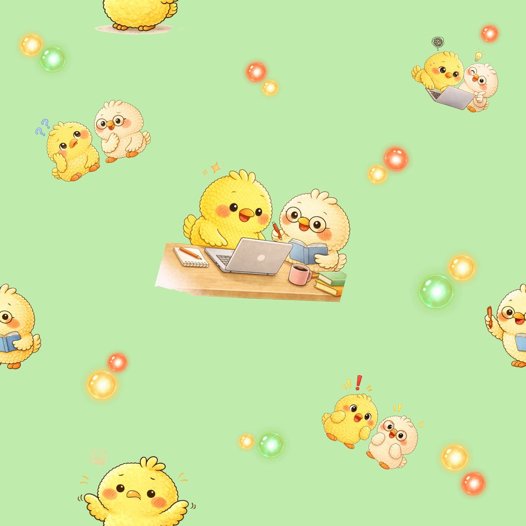 可愛いひよこの仲間たち2|シームレスデジタルペーパー 9枚セット【3柄×3色】