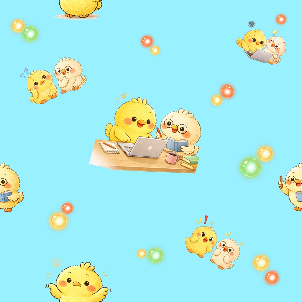可愛いひよこの仲間たち2|シームレスデジタルペーパー 9枚セット【3柄×3色】