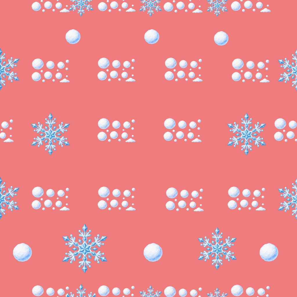 「雪模様の冬|シームレスデジタルペーパー 9枚セット【3柄×3色】」
