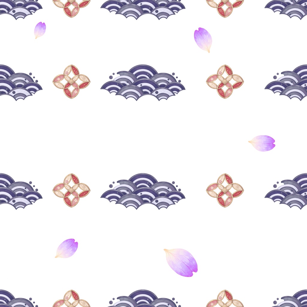 松と和文様|シームレスデジタルペーパー 9枚セット【3柄×3色】