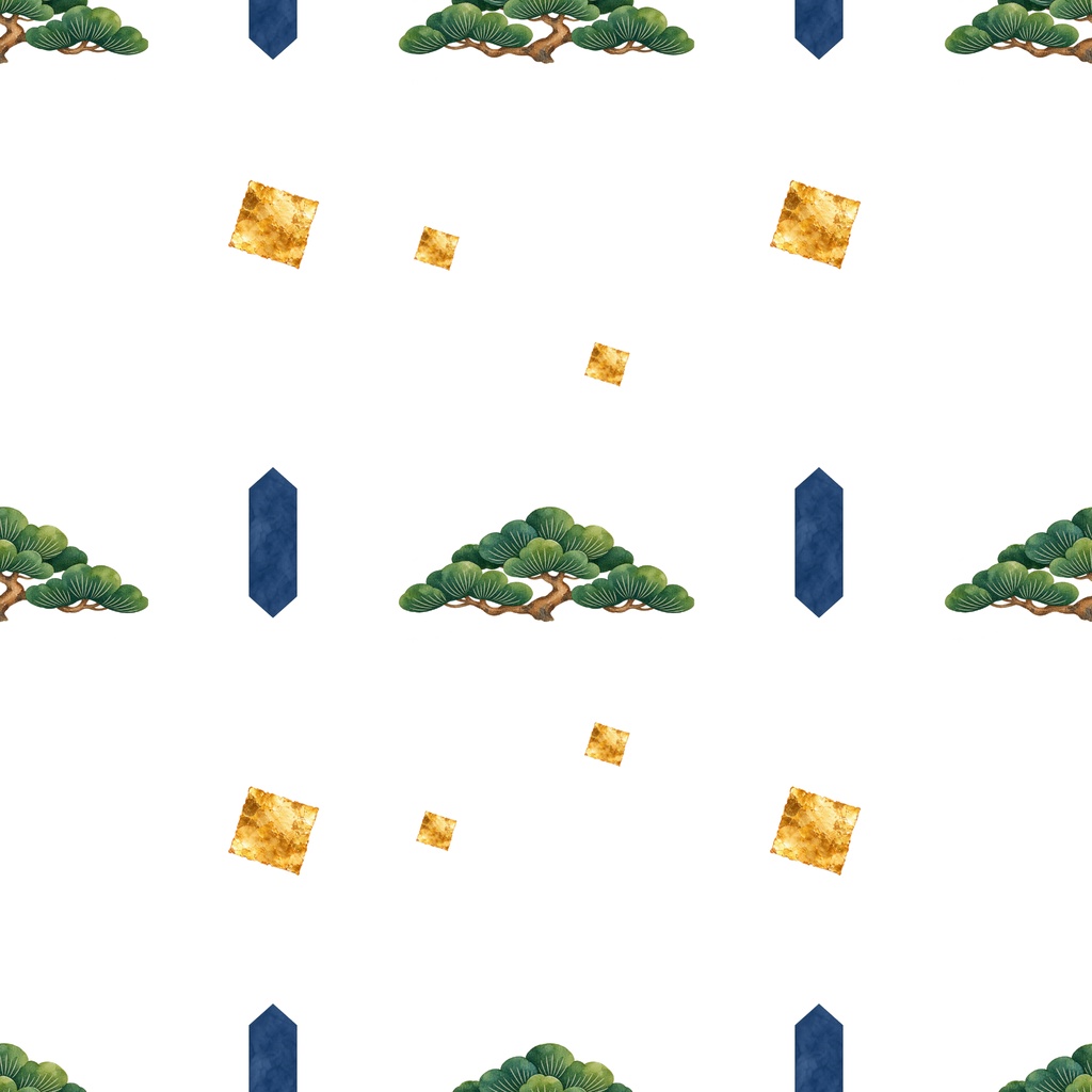 松と和文様|シームレスデジタルペーパー 9枚セット【3柄×3色】