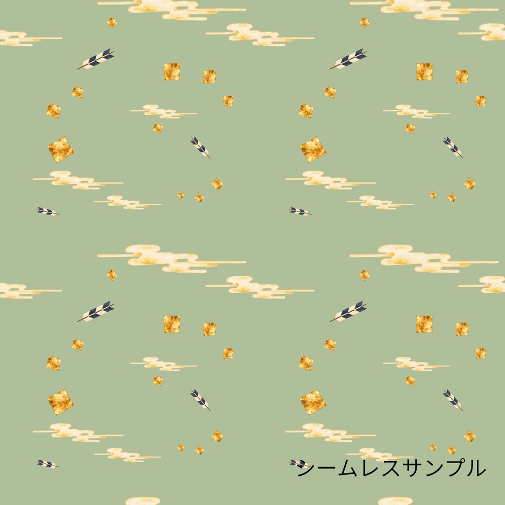 梅と和文様|シームレスデジタルペーパー 9枚セット【3柄×3色】