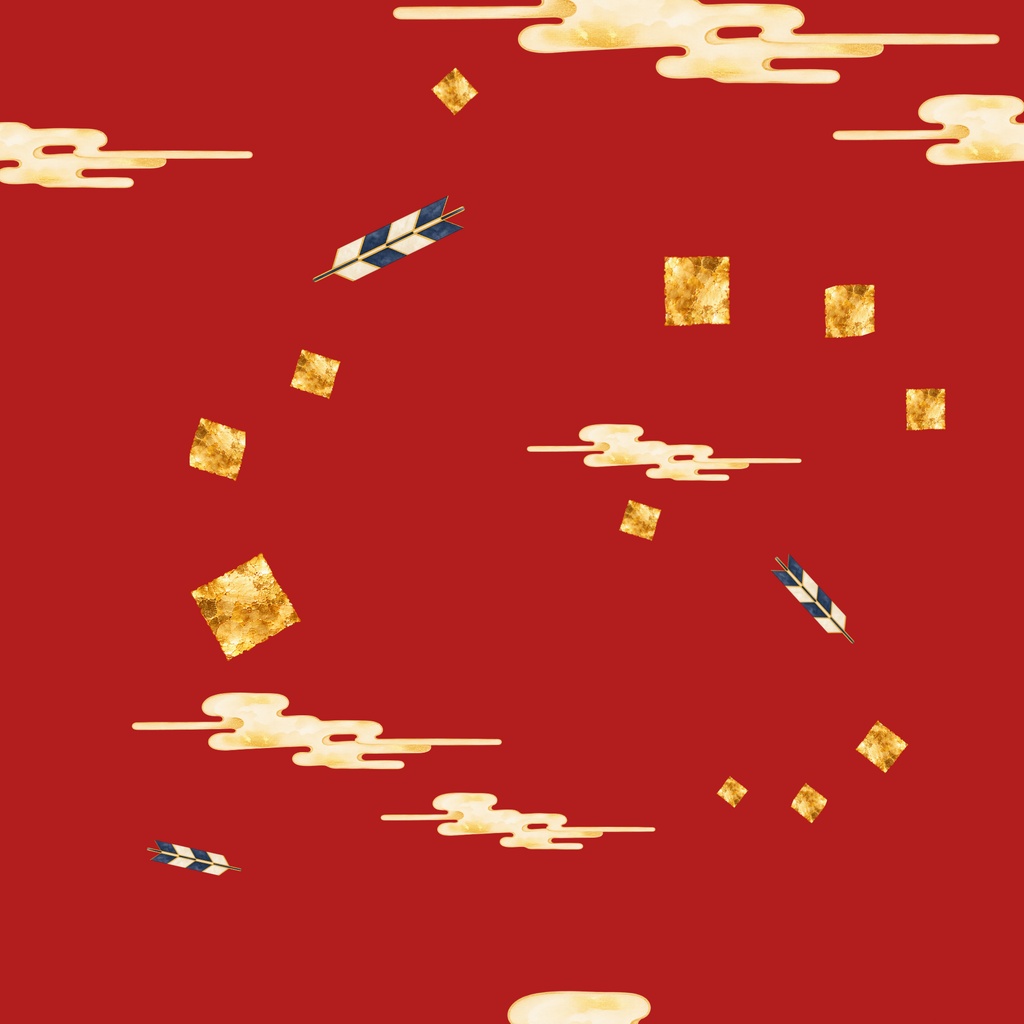 梅と和文様|シームレスデジタルペーパー 9枚セット【3柄×3色】