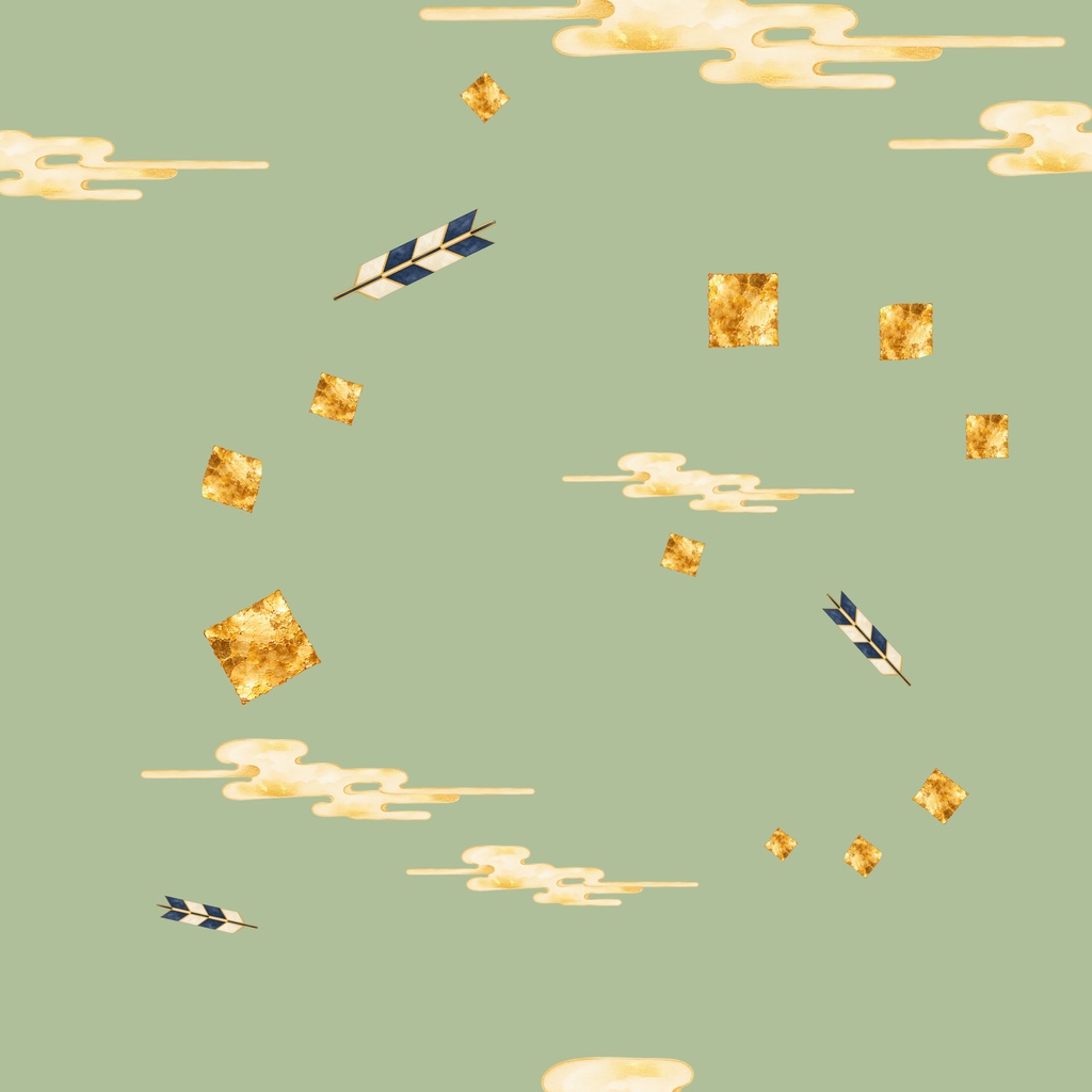 梅と和文様|シームレスデジタルペーパー 9枚セット【3柄×3色】