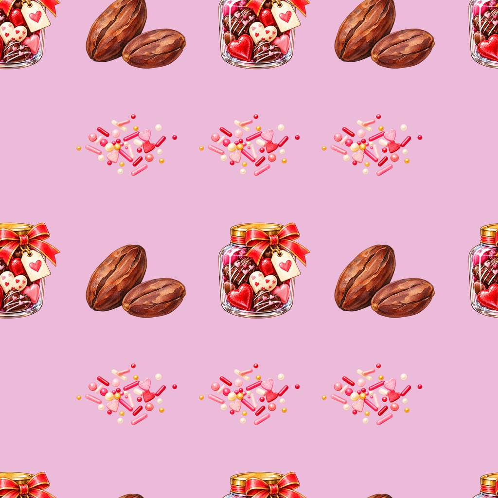 バレンタインのお菓子時間|シームレスデジタルペーパー 9枚セット【3柄×3色】
