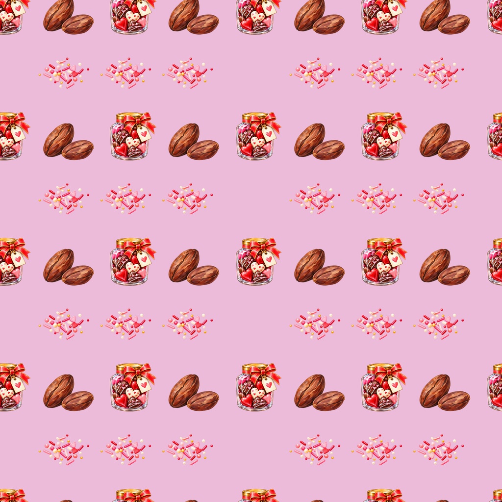 バレンタインのお菓子時間|シームレスデジタルペーパー 9枚セット【3柄×3色】