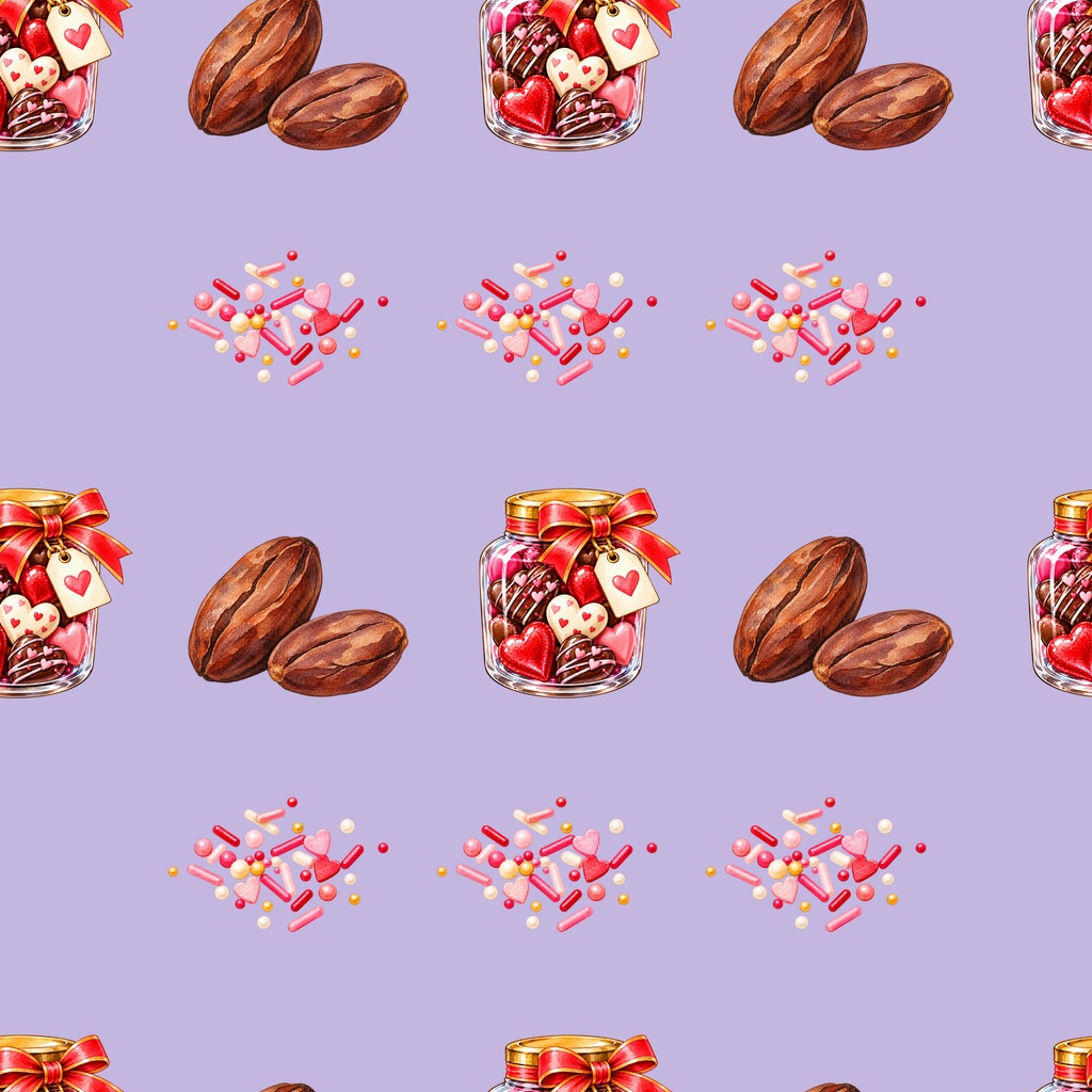 バレンタインのお菓子時間|シームレスデジタルペーパー 9枚セット【3柄×3色】