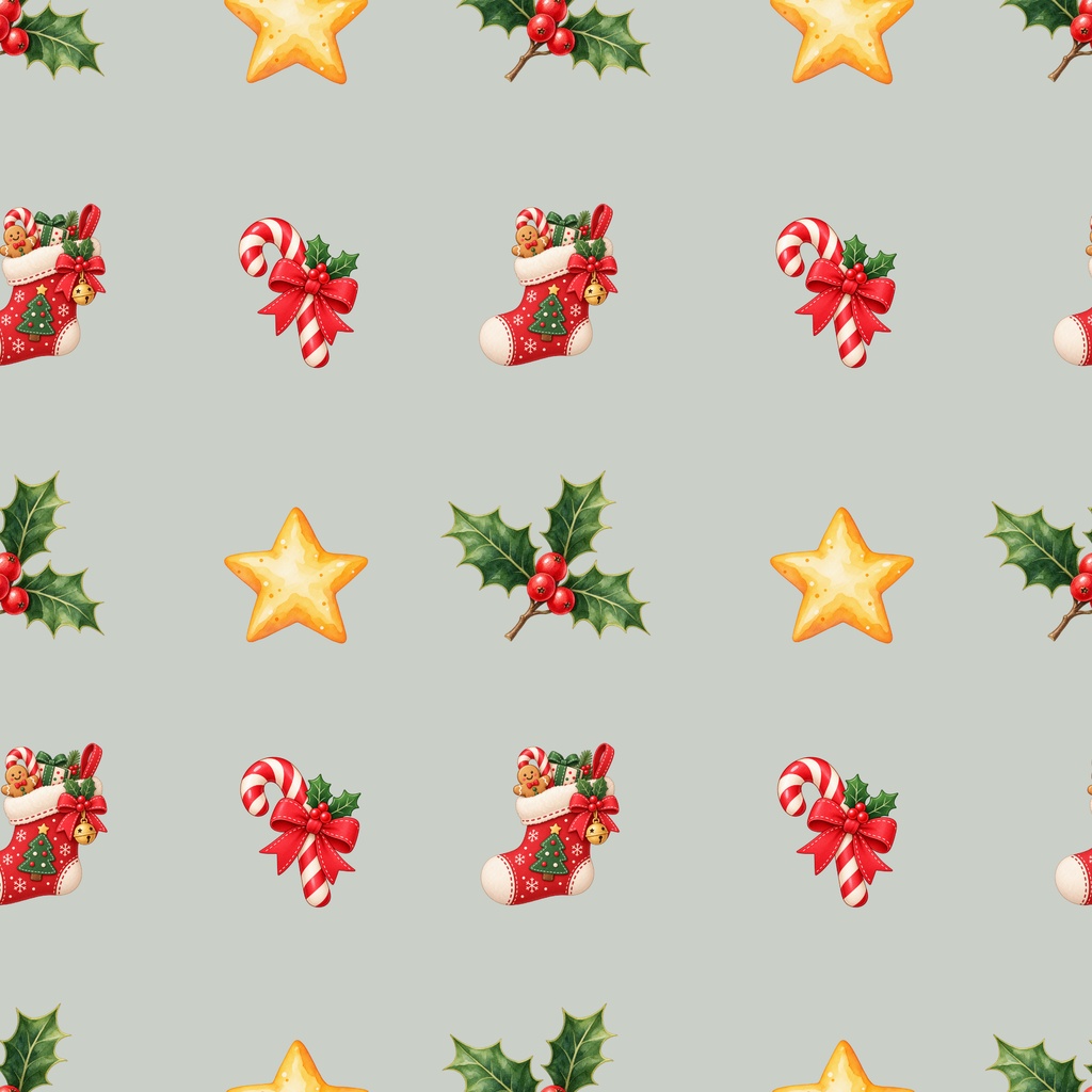 「クリスマスの飾り模様|シームレスデジタルペーパー 9枚セット【3柄×3色】」