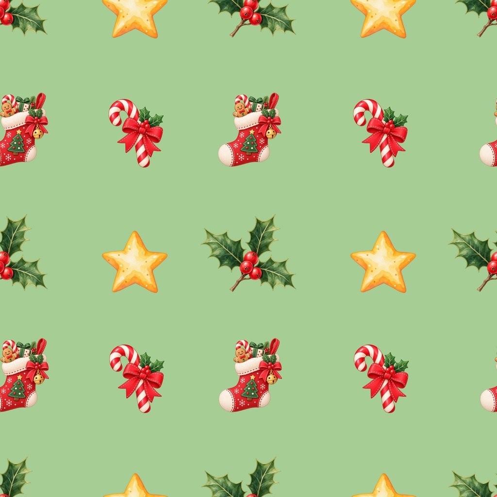 「クリスマスの飾り模様|シームレスデジタルペーパー 9枚セット【3柄×3色】」