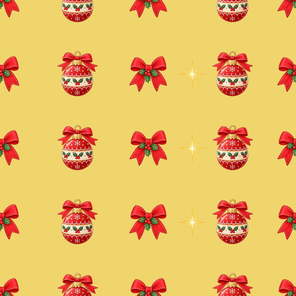 「クリスマスの飾り模様|シームレスデジタルペーパー 9枚セット【3柄×3色】」