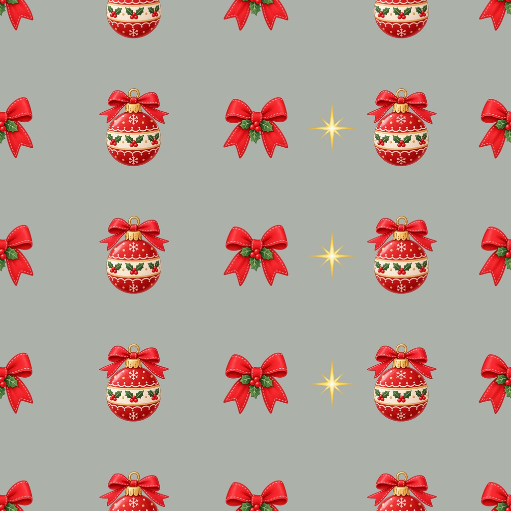 「クリスマスの飾り模様|シームレスデジタルペーパー 9枚セット【3柄×3色】」