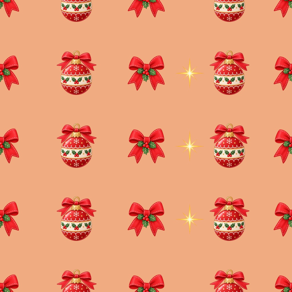 「クリスマスの飾り模様|シームレスデジタルペーパー 9枚セット【3柄×3色】」