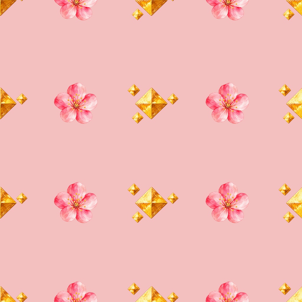 「桃の花とひな祭り|シームレスデジタルペーパー 9枚セット【3柄×3色】」