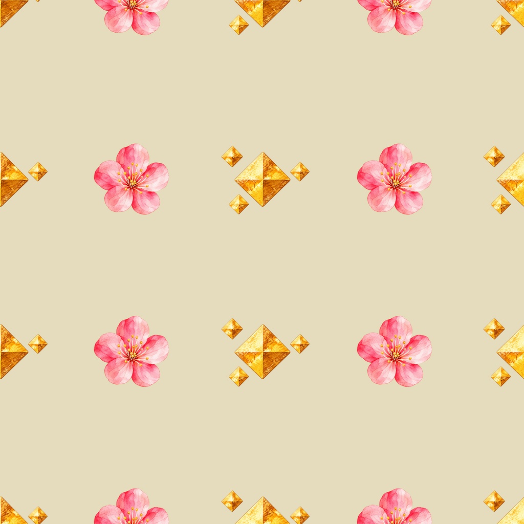 「桃の花とひな祭り|シームレスデジタルペーパー 9枚セット【3柄×3色】」