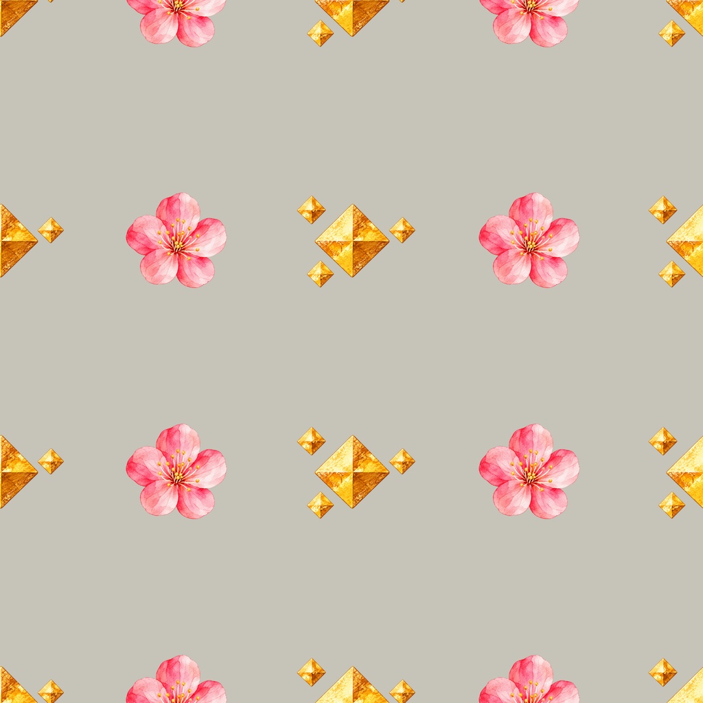 「桃の花とひな祭り|シームレスデジタルペーパー 9枚セット【3柄×3色】」