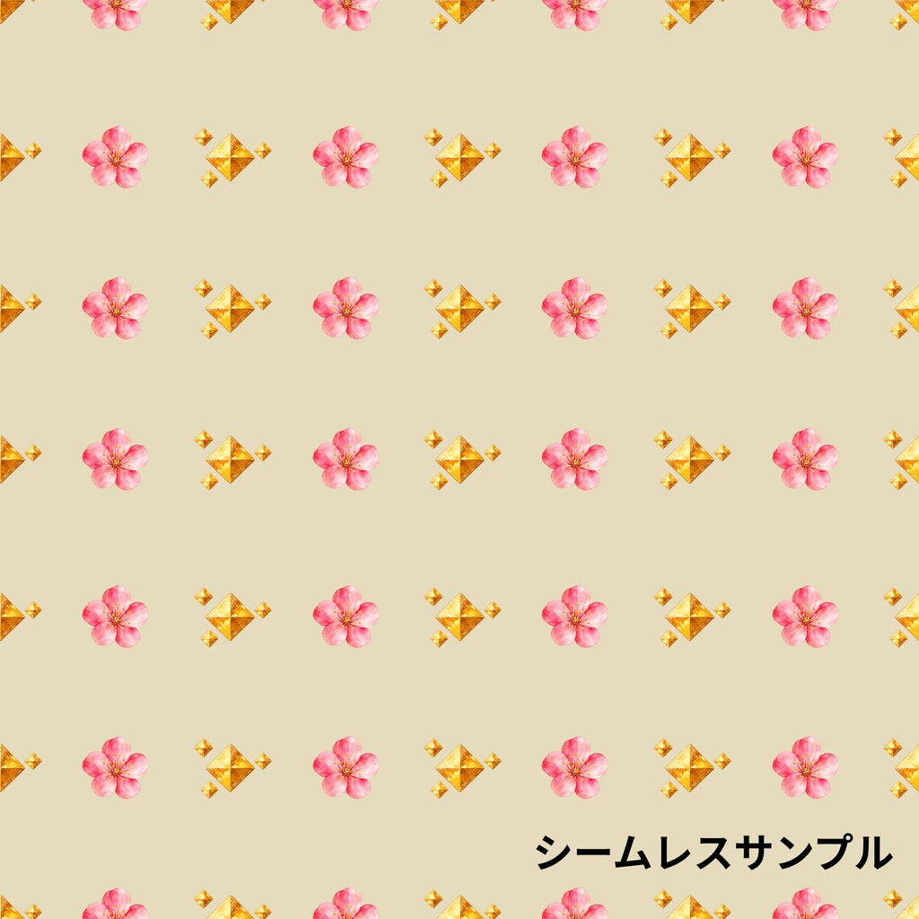 「桃の花とひな祭り|シームレスデジタルペーパー 9枚セット【3柄×3色】」