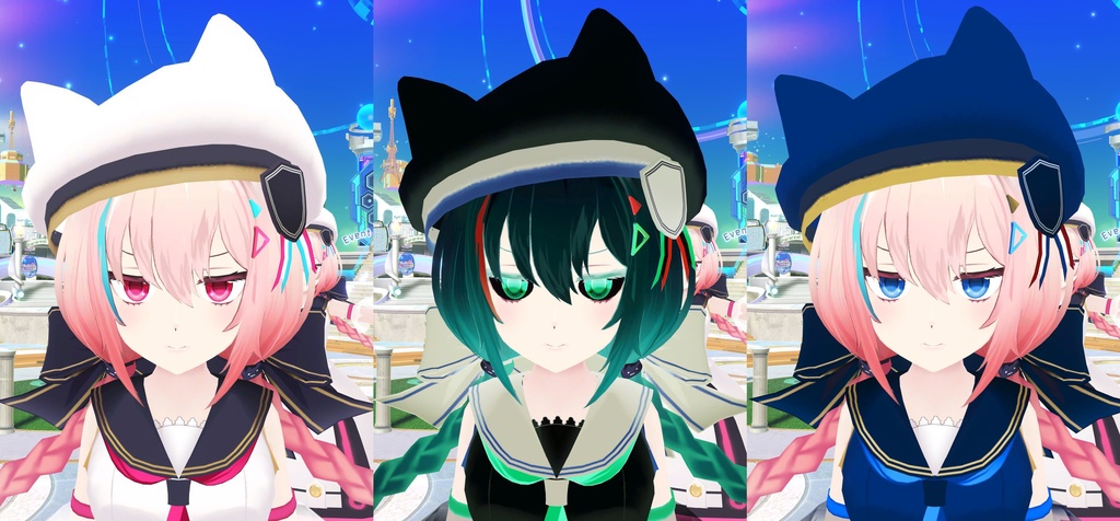 Vket-chan additional skins "Blue" and "Inverted" / Vketちゃん追加スキン「青」と「反転」