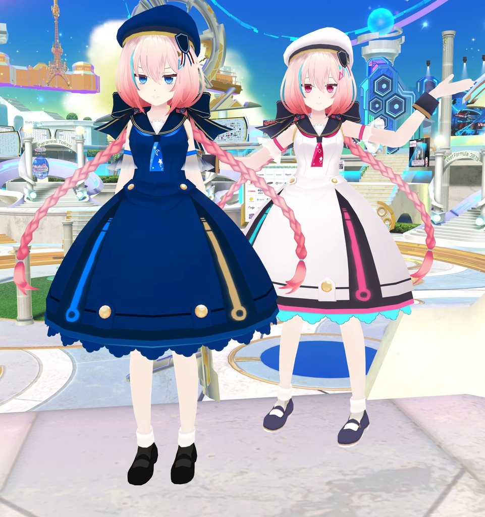 Vket-chan additional skins "Blue" and "Inverted" / Vketちゃん追加スキン「青」と「反転」