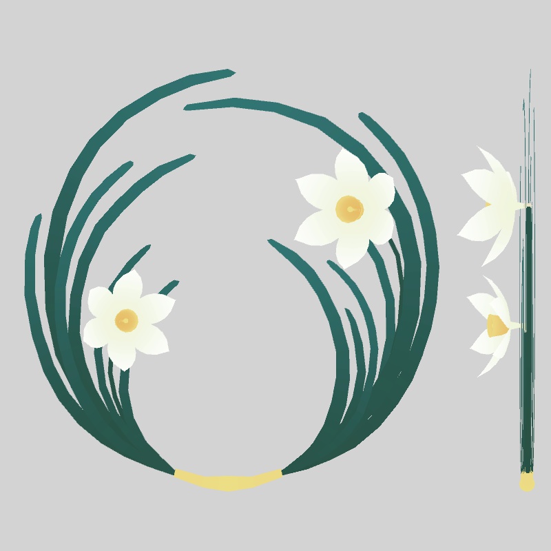 喇叭水仙の髪飾り