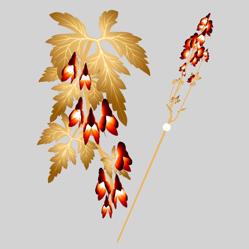 鳥兜の簪・髪飾り