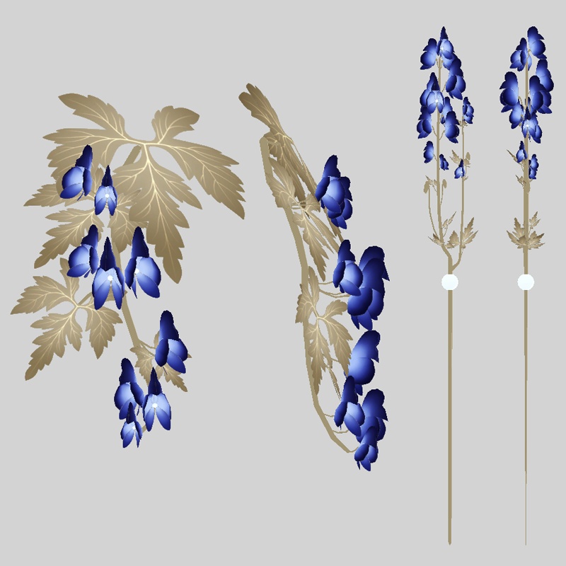 鳥兜の簪・髪飾り