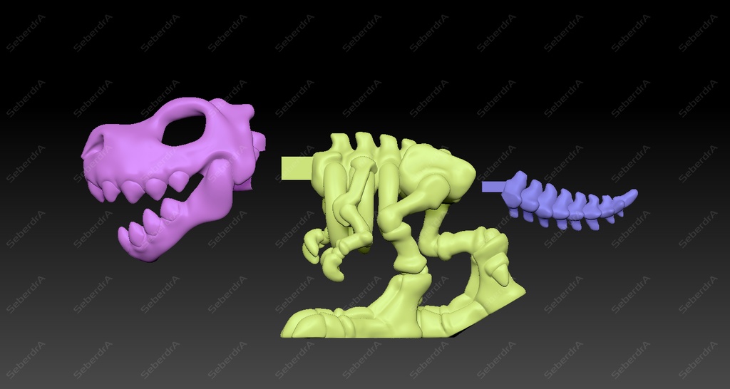 T-Rex Skeleton 3D Model for 3DPrint