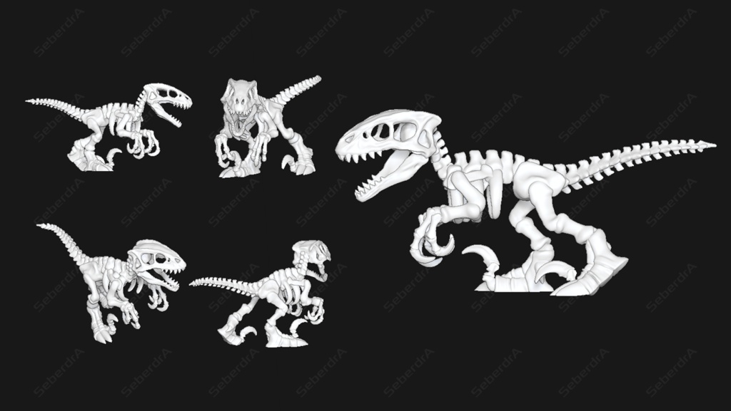 3D model of Raptor Skeleton STL for 3D print
