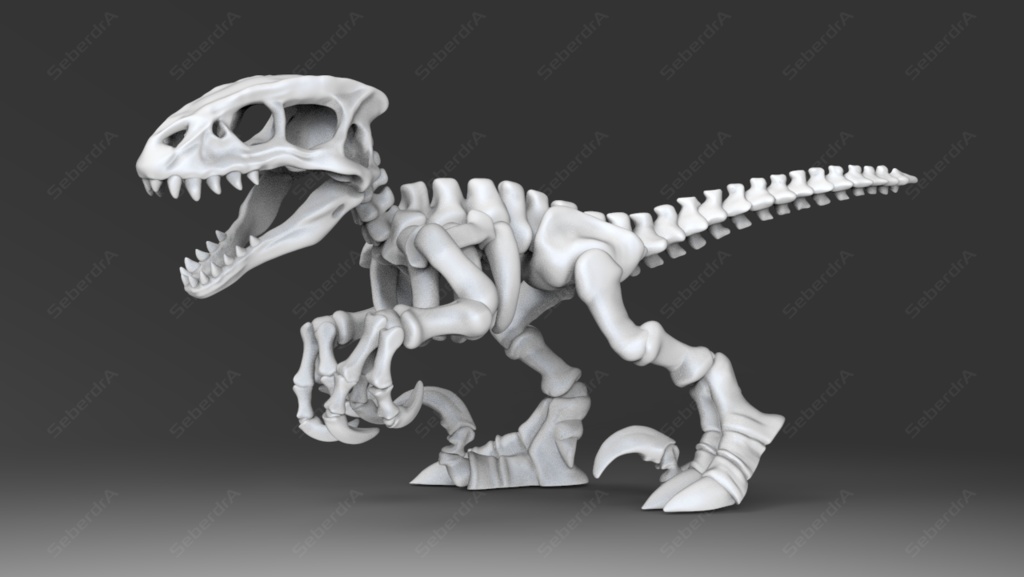 3D model of Raptor Skeleton STL for 3D print