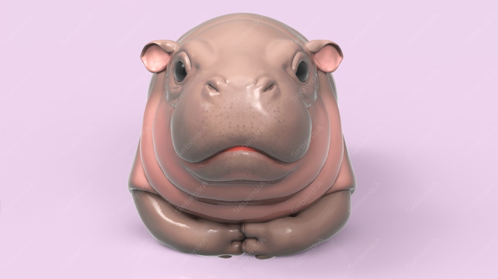 Cute Pygmy Hippo STL for 3DPrint