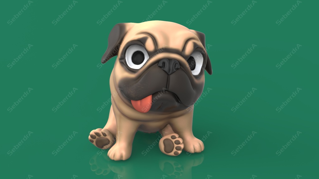 Eye Tracking Pug STL & VRML for 3DPrint